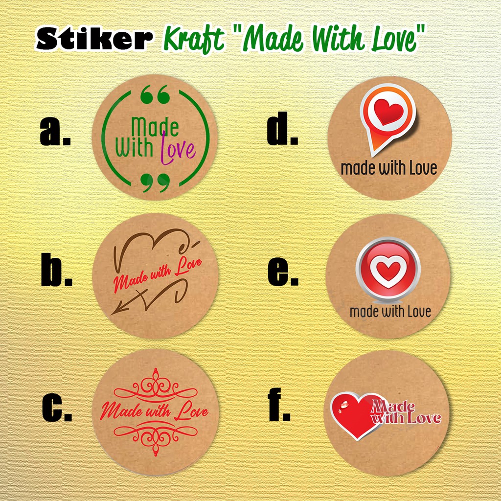 

Stiker - Box Kue - Lunch Box - KRAFT COKLAT - MADE WITH LOVE |SM4