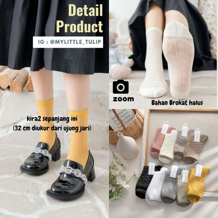 misi- Kaos kaki Brokat Halus Girly / Kaoskaki Wanita Brukat Lembut Import