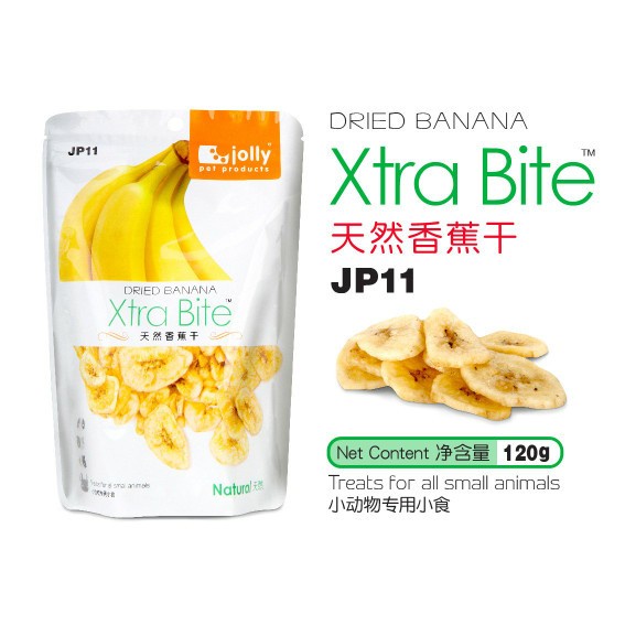 JP11 JOLLY XTRA BITE DRIED BANANA 120 gr Snack Kelinci Hamster 120 gr