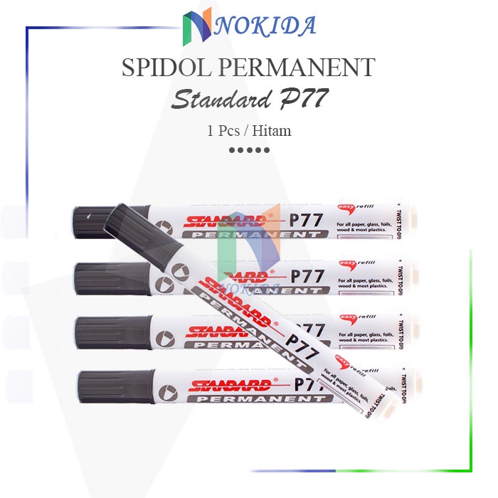

Nokida Spidol Standard P77 Permanent [1 Pcs] / Spidol Permanent Meker / Spidol Hitam Permanen / Sepidol Papan Penanda Permenant / Spidol Tidak Dapat Dihapus / Peralatan Kerajianan Tangan / Alat Tulis