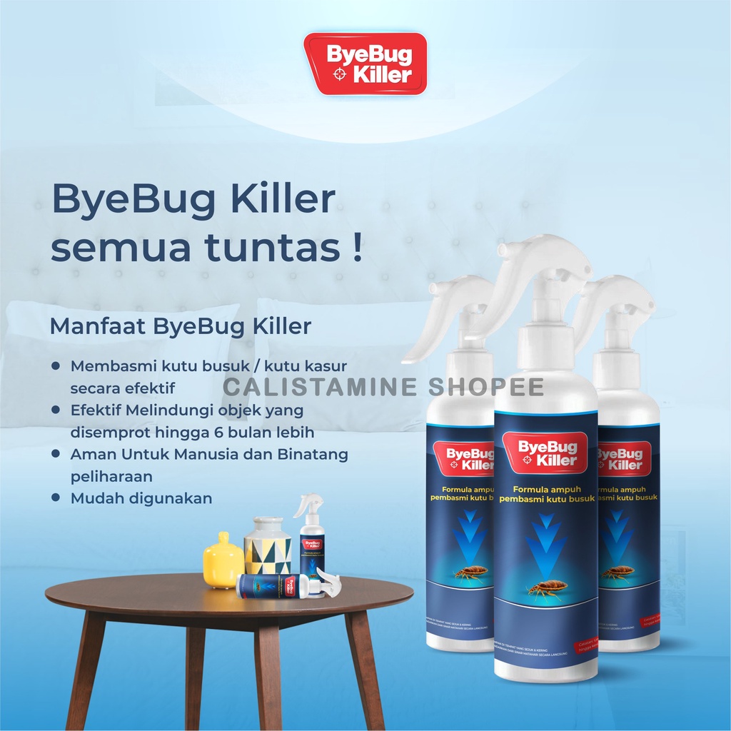 ByeBugKiller Obat Pembasmi Kutu Busuk, Kutu Kasur, Kutu Sofa Bahan Alami Siap Pakai Original