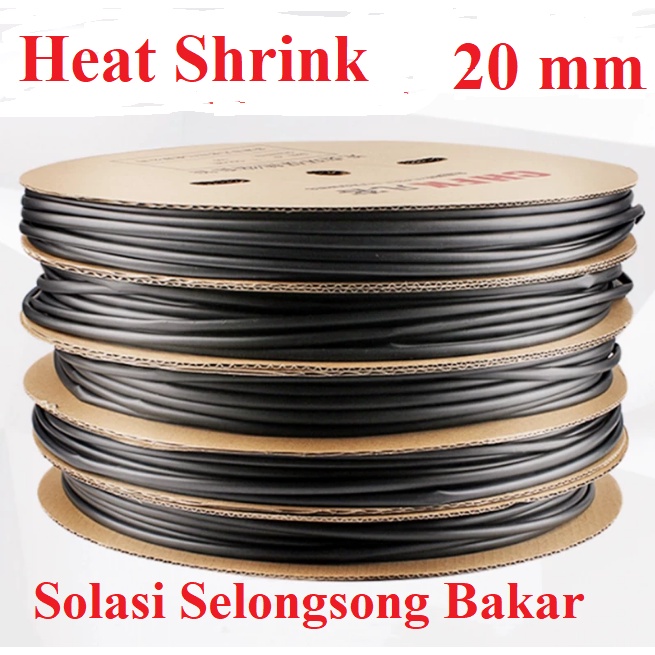 Heatshrink Heat Shrink Selang Tube Selonsong Selang Bakar 20mm 20 mm