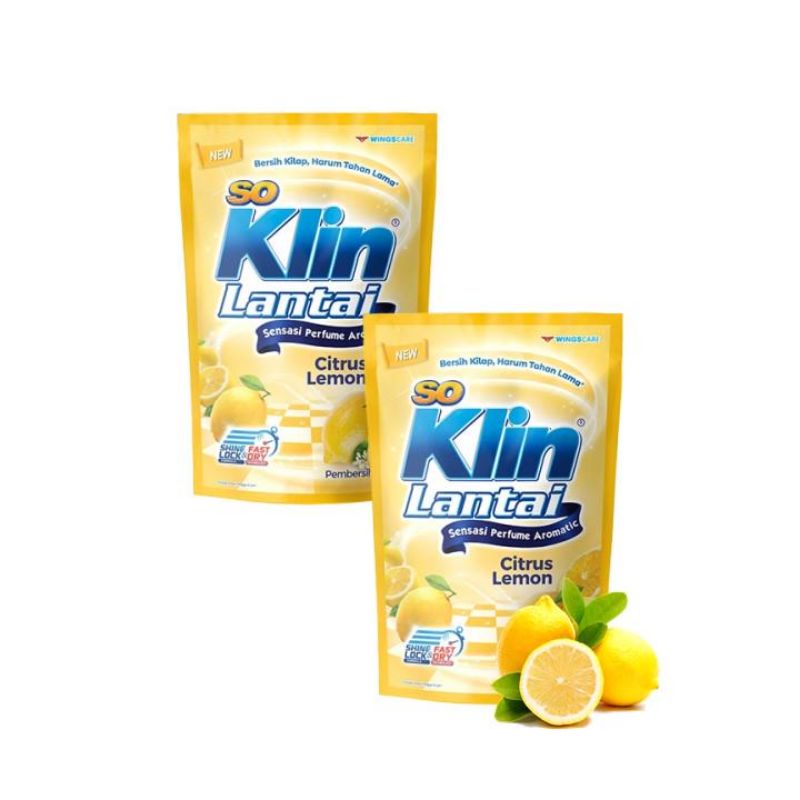 So Klin Lantai Pembersih Lantai Citrus Lemon Pouch