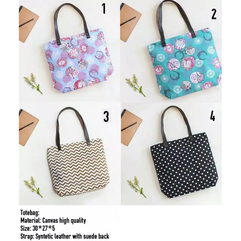  Tas  Wanita Tote  Bag  Canvas Cantik Tas  Kuliah  Hang Out 