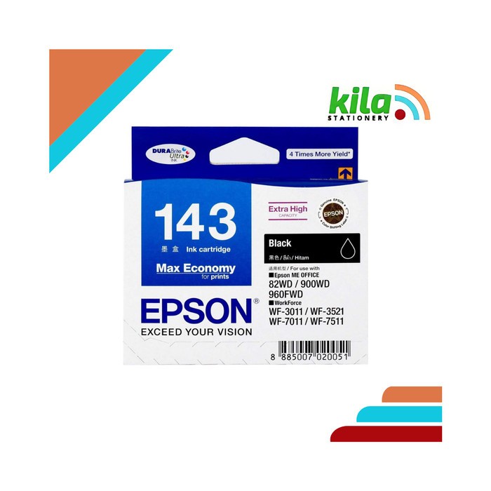 Tinta Epson 143 Black = ME Office 82WD, 900WD, 960FWD, WF-7511