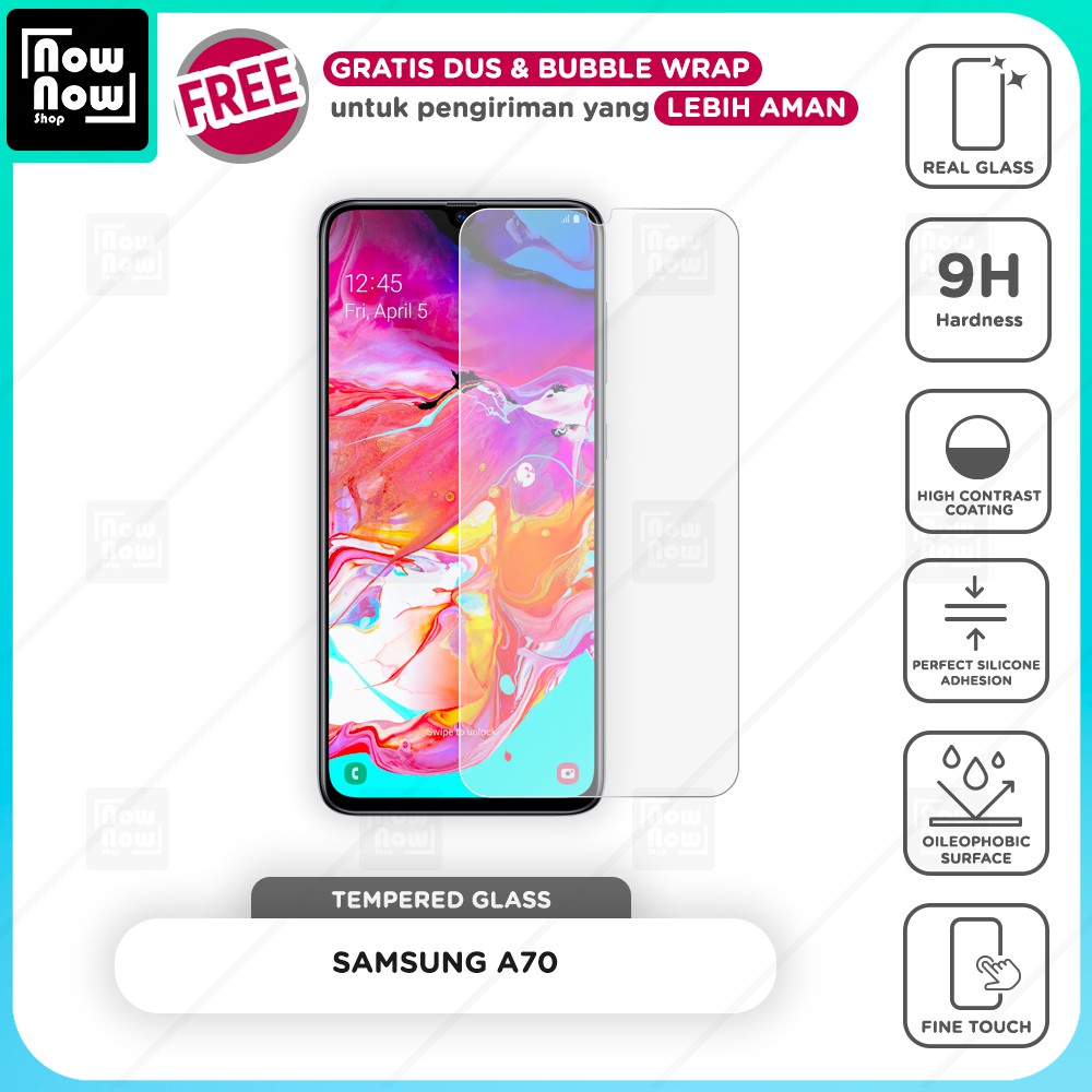 Tempered Glass Anti Gores Samsung A70 Screen Guard Protector 9H Kaca Temperglass