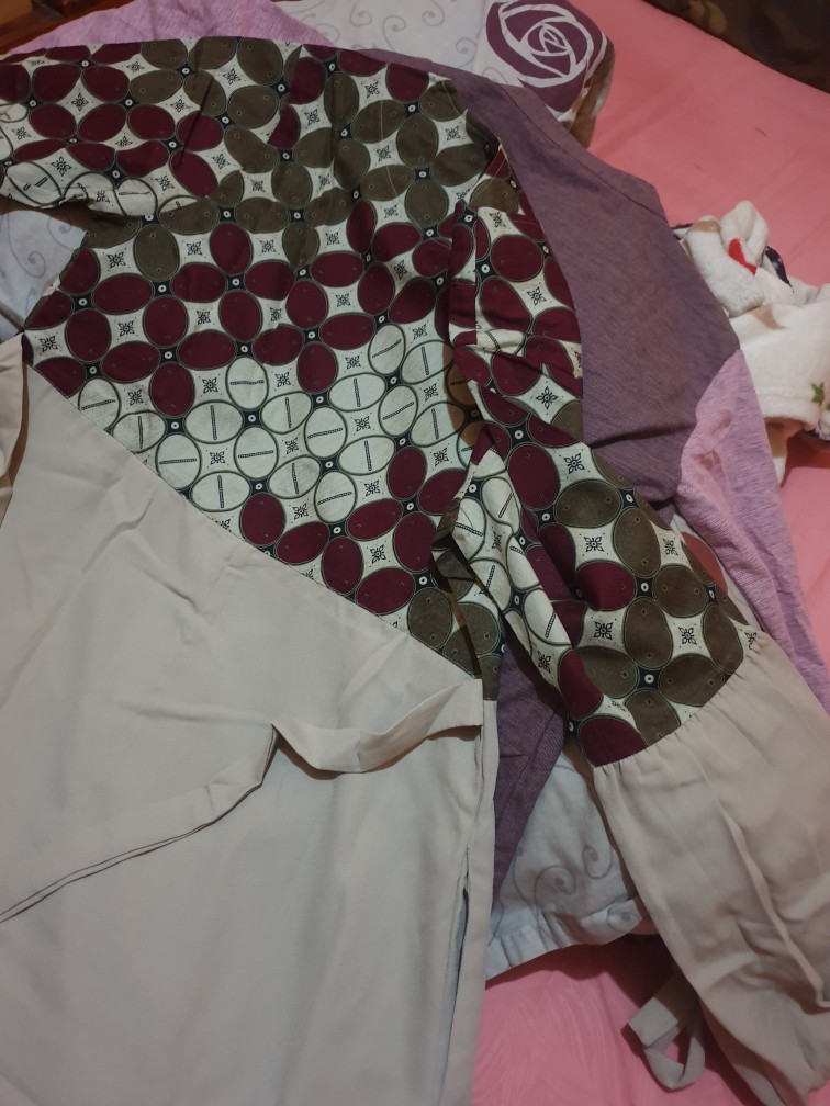 Riskirich Maezurra Gamis Batik Kombinasi Polos