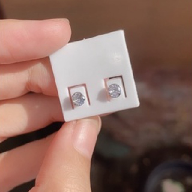 Anting tusuk besi putih asli