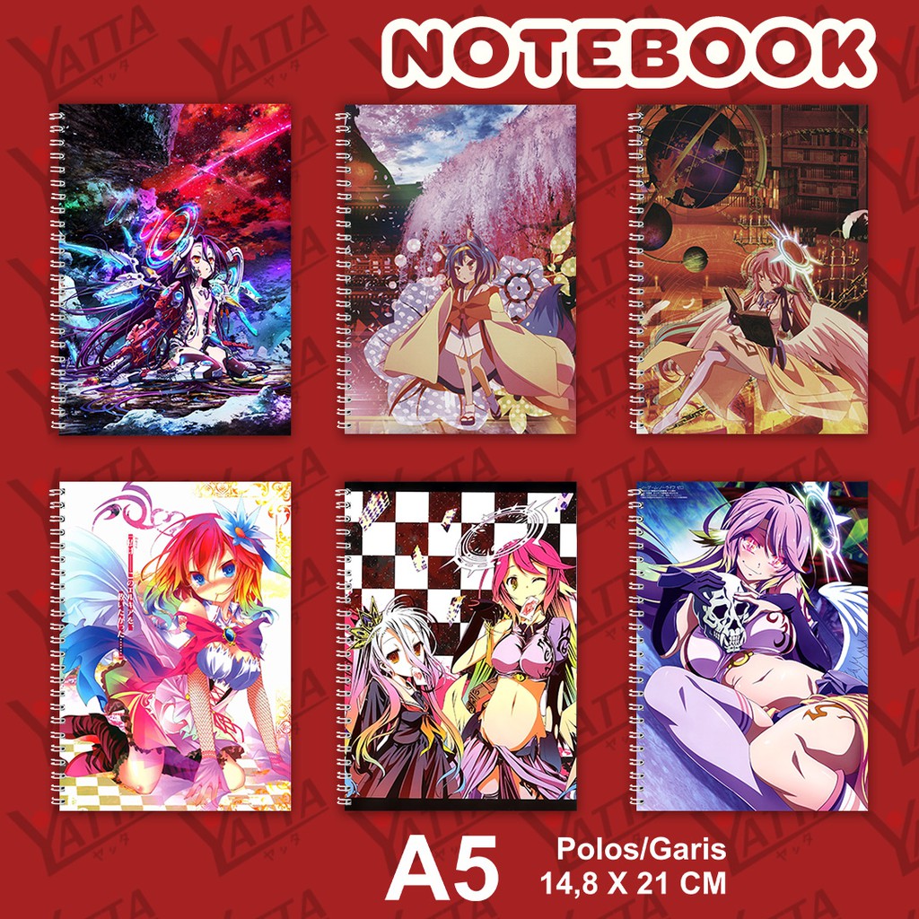 

Notebook Anime ukuran A5 14,6 cm x 21 cm No Game No Life
