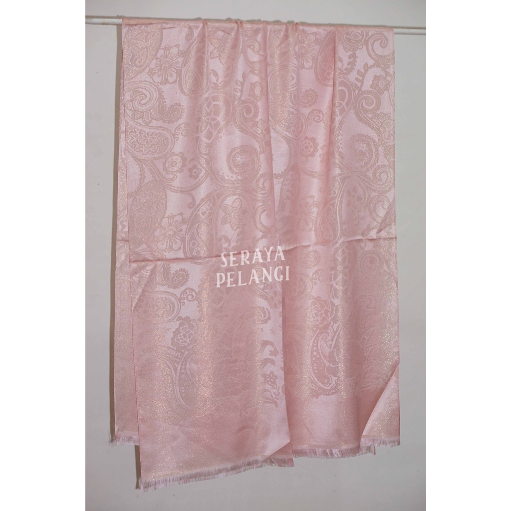 Pashmina Sutra Metalik | Motif Keong/Kembang/Bunga | Selendang | Scarf | Syal | Shawl | Pasmina | Souvenir | Hadiah Ulang Tahun | Birthday Gift | Aksesoris Fashion Wanita | Luxury Scarf | Premium Import Quality | Grosir Murah