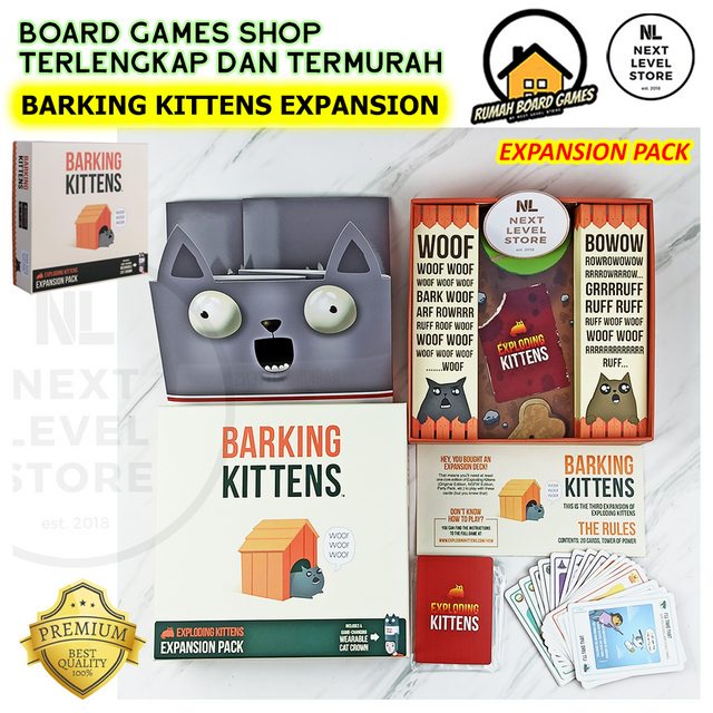 Exploding Kittens : Barking Kittens Board Game EXPANSION Kitten