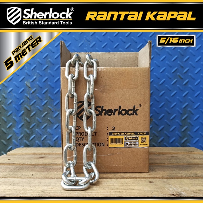 Rantai Besi / Kapal Galvanized 8 mm 5/16 inch Sherlock panjang 5 meter