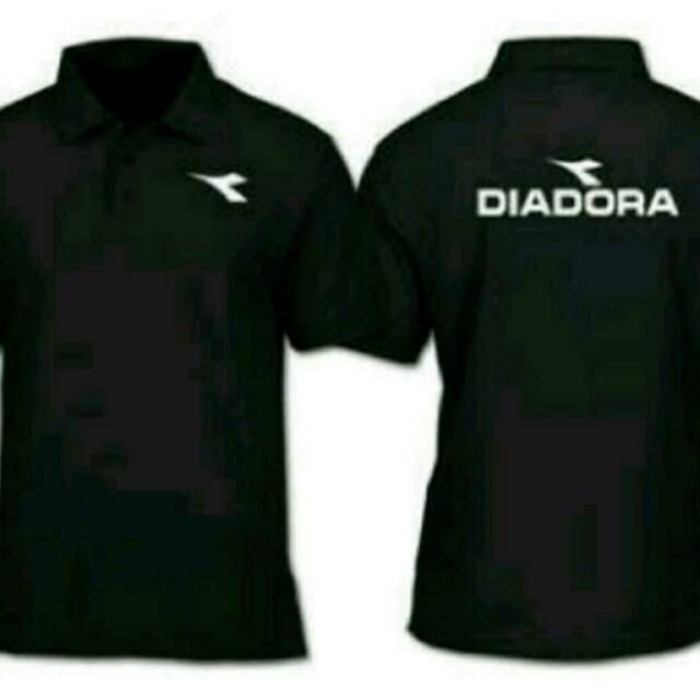 Polo Shirt Kaos Baju Kerah Pria Terbaru Populer Diadora Hitam