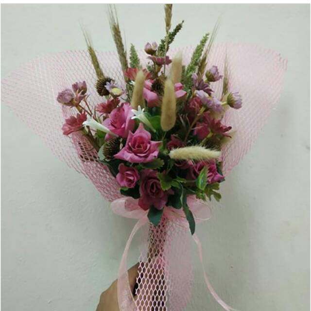 Hand bouquet wedding flower rustic - buket bunga pengantin - bunga kering