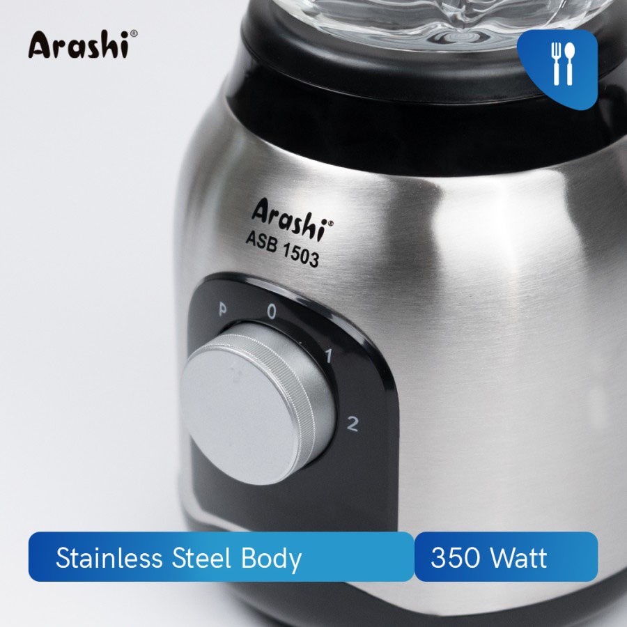 Arashi Stand Blender ASB 1503 Pelumat/ Jar Kaca/ 3 Mode Kecepatan