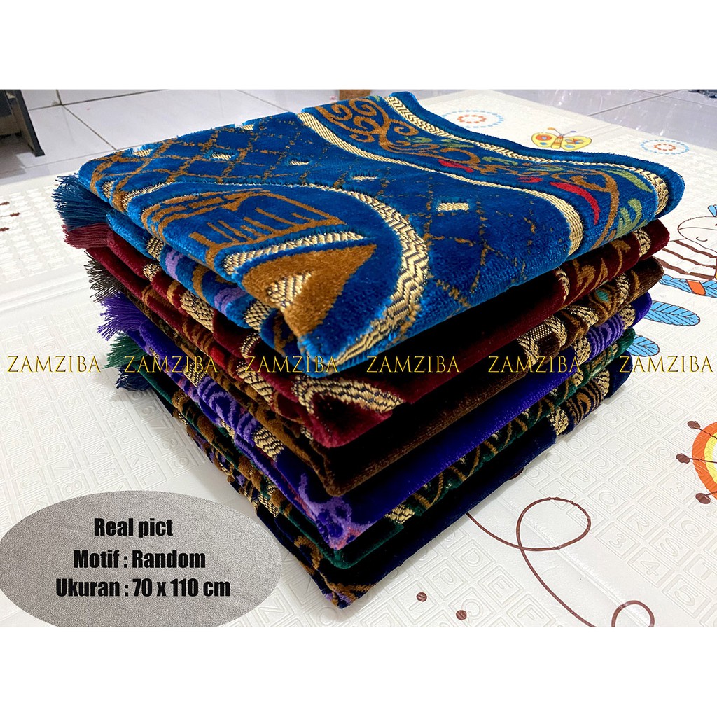 ZAMZIBA-SAJADAH TURKEY TURKI BAHAN TEBAL UKURAN 70X110 DEWASA TERBARU SEJADAH MURAH BISA COD