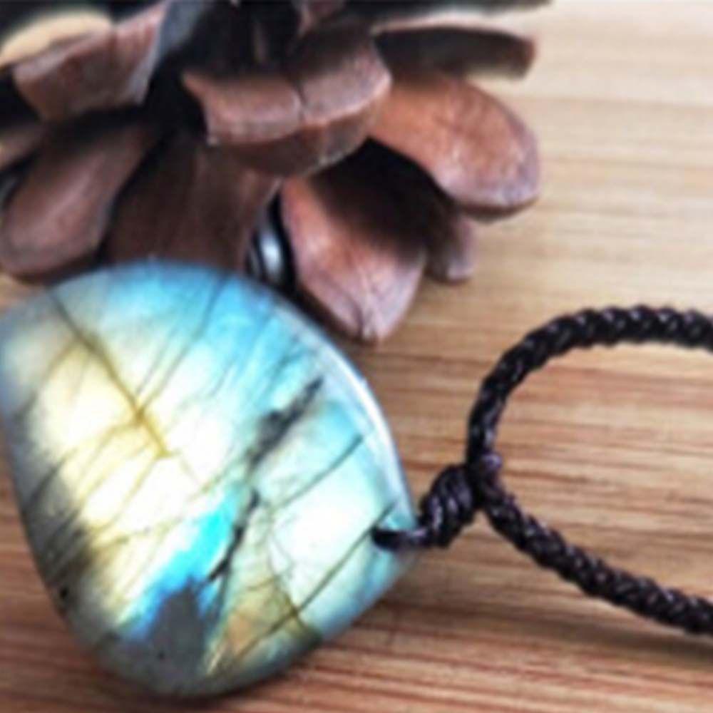 NEEDWAY Needway Pendant Liontin Pesona Hadiah Batu Permata Labradorite Stone Necklace