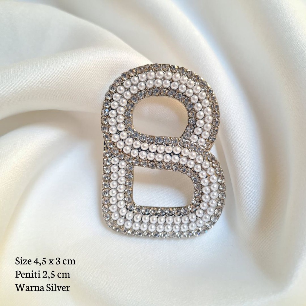 Bros Buttonscraves / Bros Ala Buttonscarves  / Bros Button / Buttonscarves Brooch / Orderinkuy Bros-Buton 2 Pearl Silver