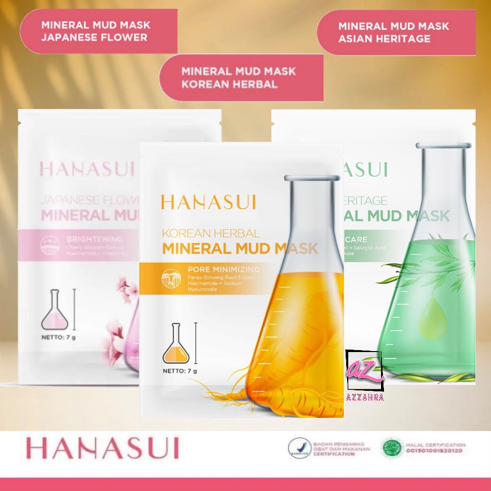 Hanasui Mineral Mud Mask I BPOM I Japanes Flower, Asian Heritage, Korean