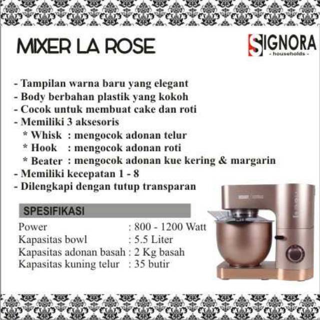 MIXER SIGNORA LA ROSE BONUS HADIAH KATEGORI 6