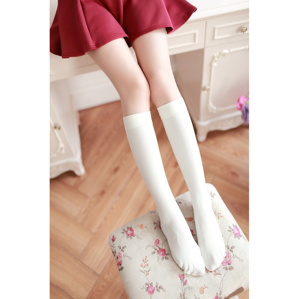 OKSS kaos kaki stocking selutut putih white black hitam strip overknee socks