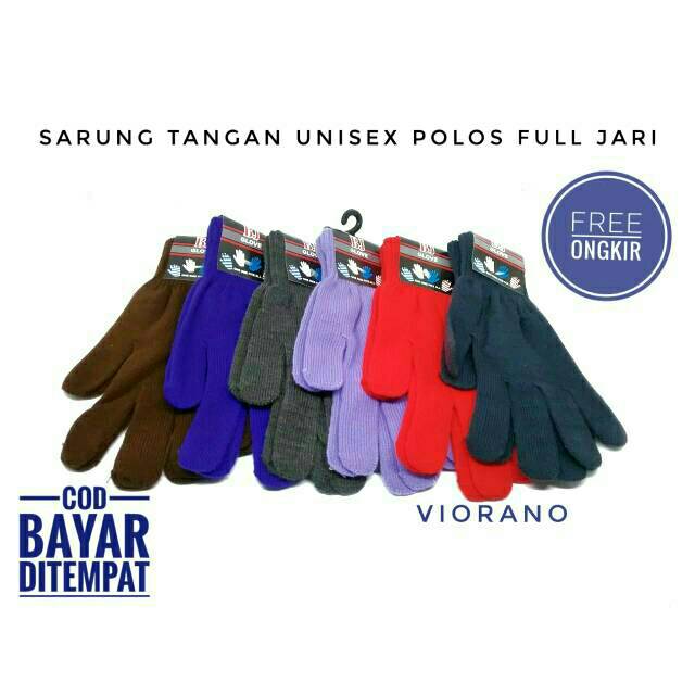 Sarung Tangan Rajut Polos Full Jari / Sarung Tangan Motor Unisex Cowok Cewek Motif Polos Berkualitas