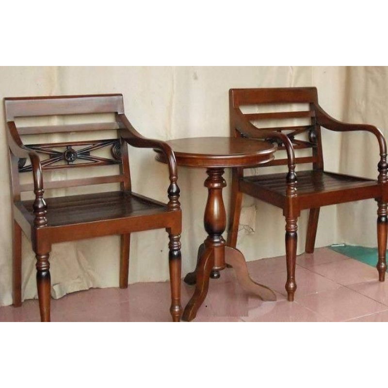 Kursi Teras - Kursi Teras Minimalis Jati Set. (Kursi 2+1Meja)