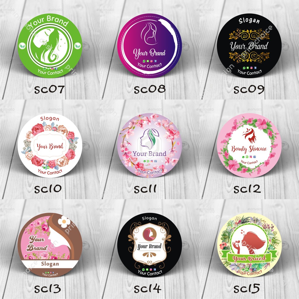 Cetak stiker label free desain Produk Skincare