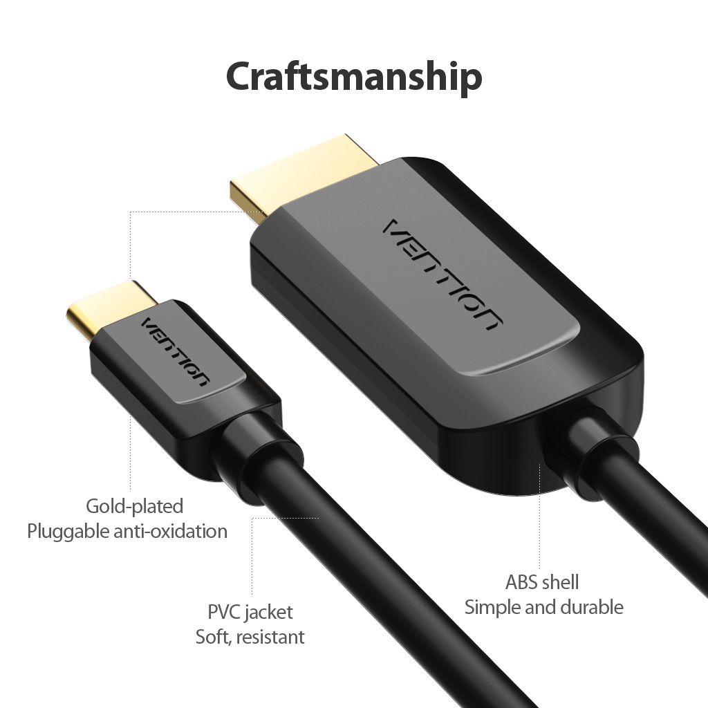 Vention USB C To HDMI Cable 4K USB C HDMI Cable For Laptop Samsung Huawei Cellphone