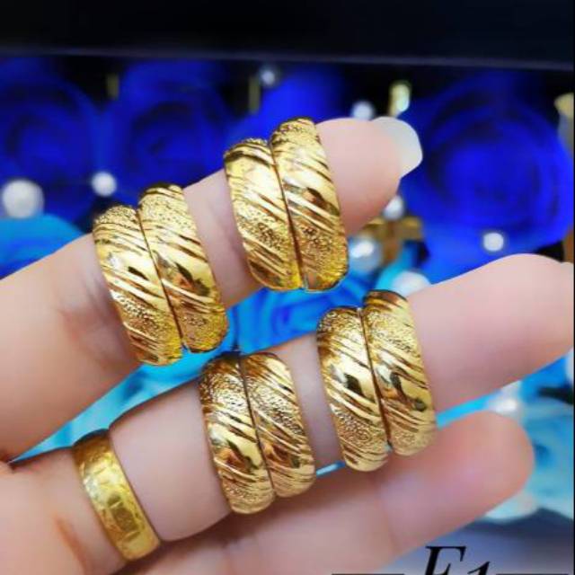 Xuping gelang dan cincin lapis emas 24K 28004