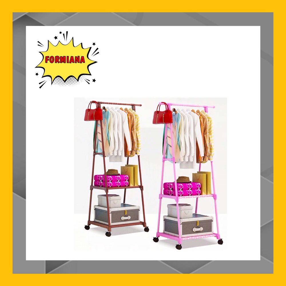 FM - Rak dan Gantungan Baju Segitiga / Triangle Standing Hanger / Rak Baju Segitiga dengan Roda