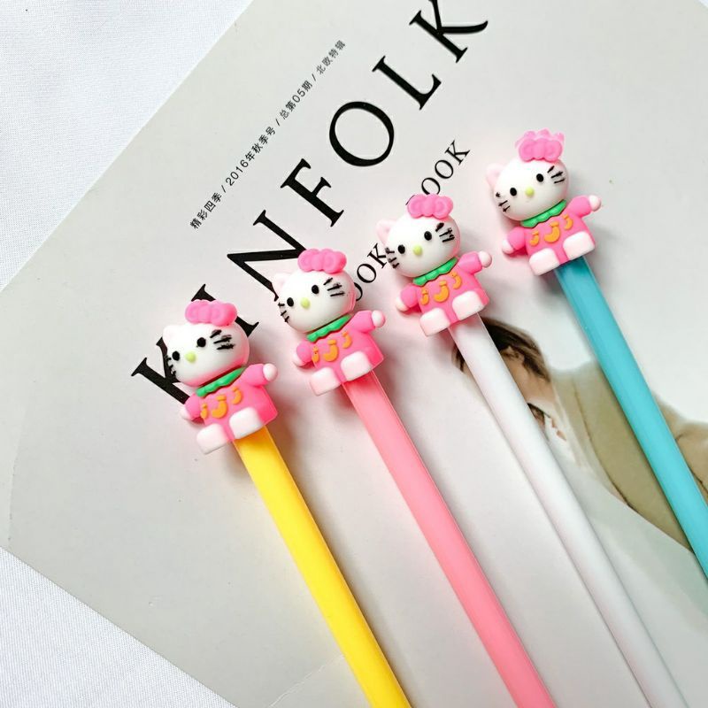

Pulpen gel / pen gel / pena gel unik cute desain karakter hello kitty 666 isi 12pcs