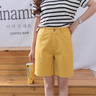 Celana Pendek Selutut Model Longgar Lurus Warna Permen Celana Pendek Selutut Model Longgar Lurus Warna Permen