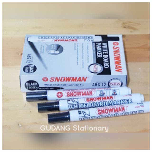 Spidol Whiteboard Marker ABG-12 SNOWMAN [ Isi 12 Pcs ]