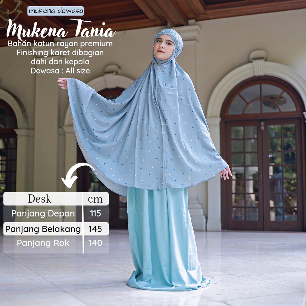 New!!! Mukena Katun Dewasa Motif Bunga - MUKENA TANIA - Bahan Katun Rayon Premium - Bisa COD - Nyaman DiPakai