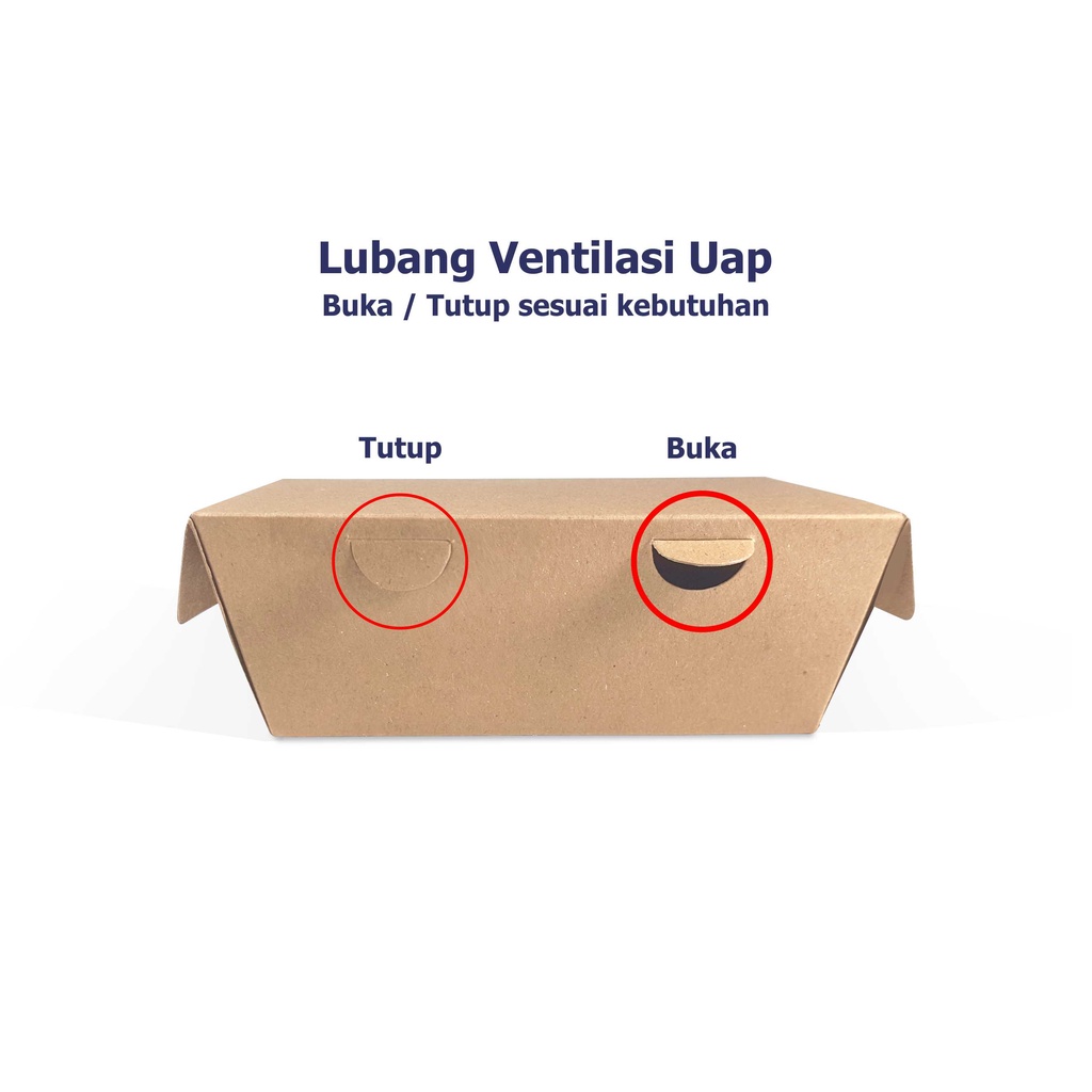 Lunch Box Paper Kraft Coklat Laminasi Ukuran s/m/l Tebal 290gsm Image 4