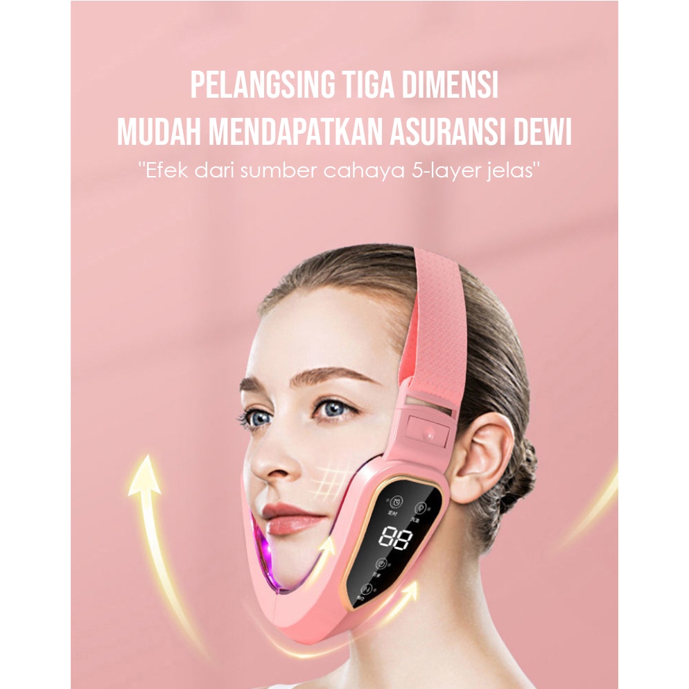 CJVS-SFE TINO Vshape Slimming Face Electric Penirus Pipi Wajah Dagu Dengan 5 Mode Getaran/alat penirus pipi wajah