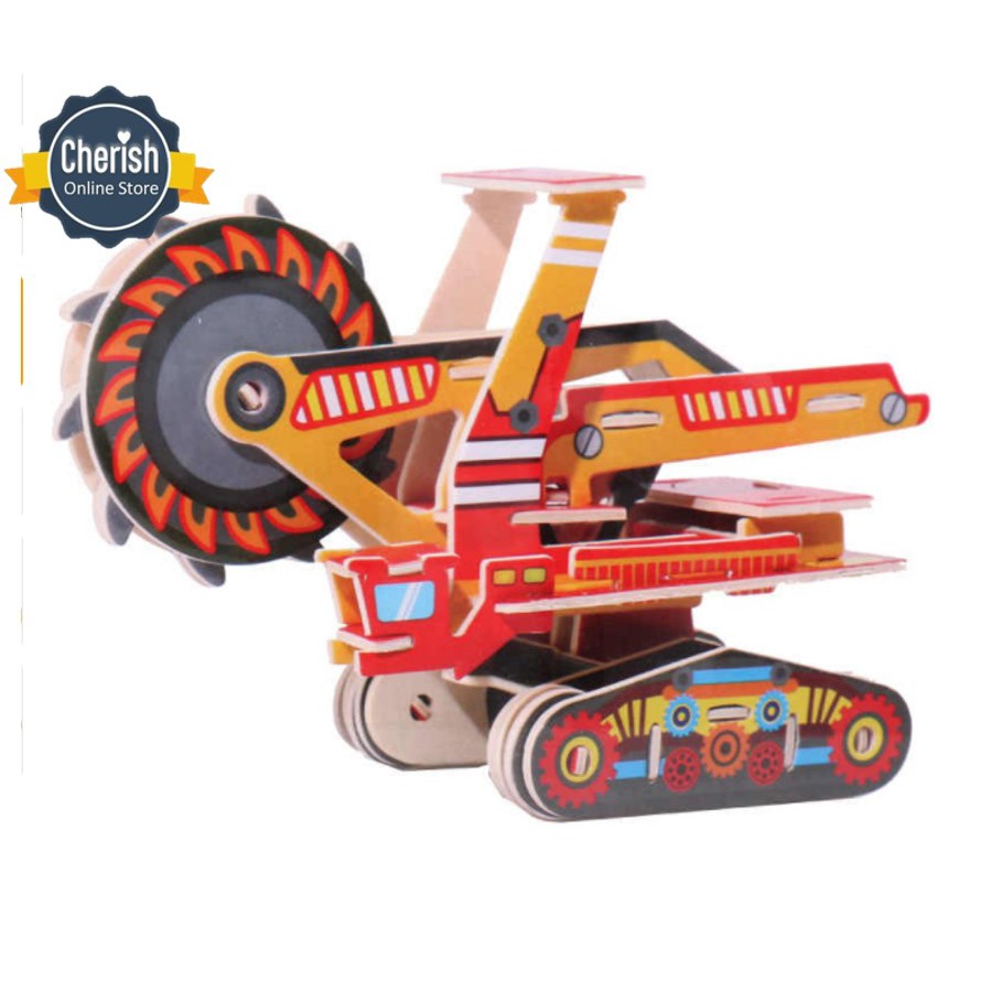 3D Wooden Puzzle Engineering - Kendaraan Konstruksi BULLDOZER - A002