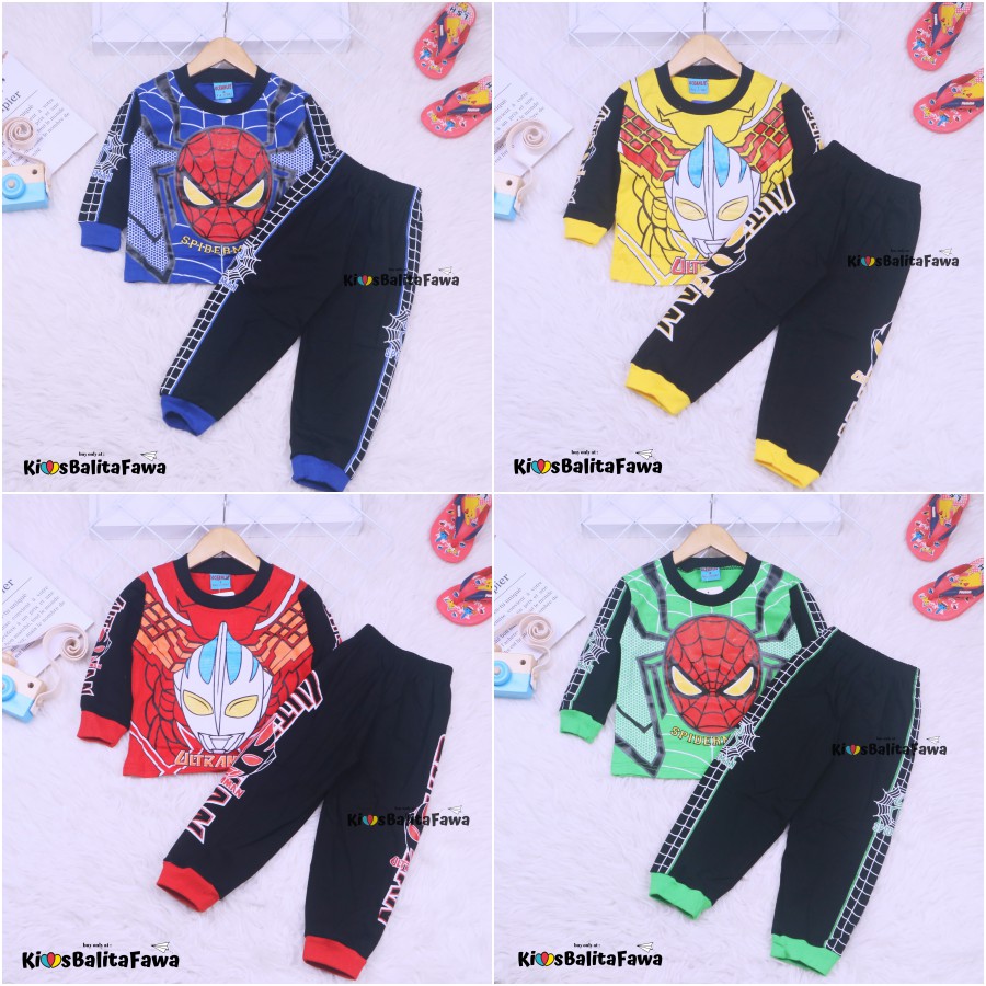 (EXPORT) Setelan Jojo Size 1-2 Tahun / Baju Tidur Premium Cotton Lengan Panjang Anak Laki Perempuan