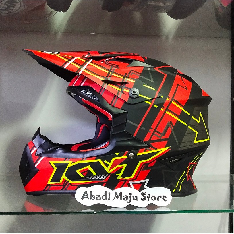 KYT Cross JumpShot Black Red Doff Helm Trail KYT Original