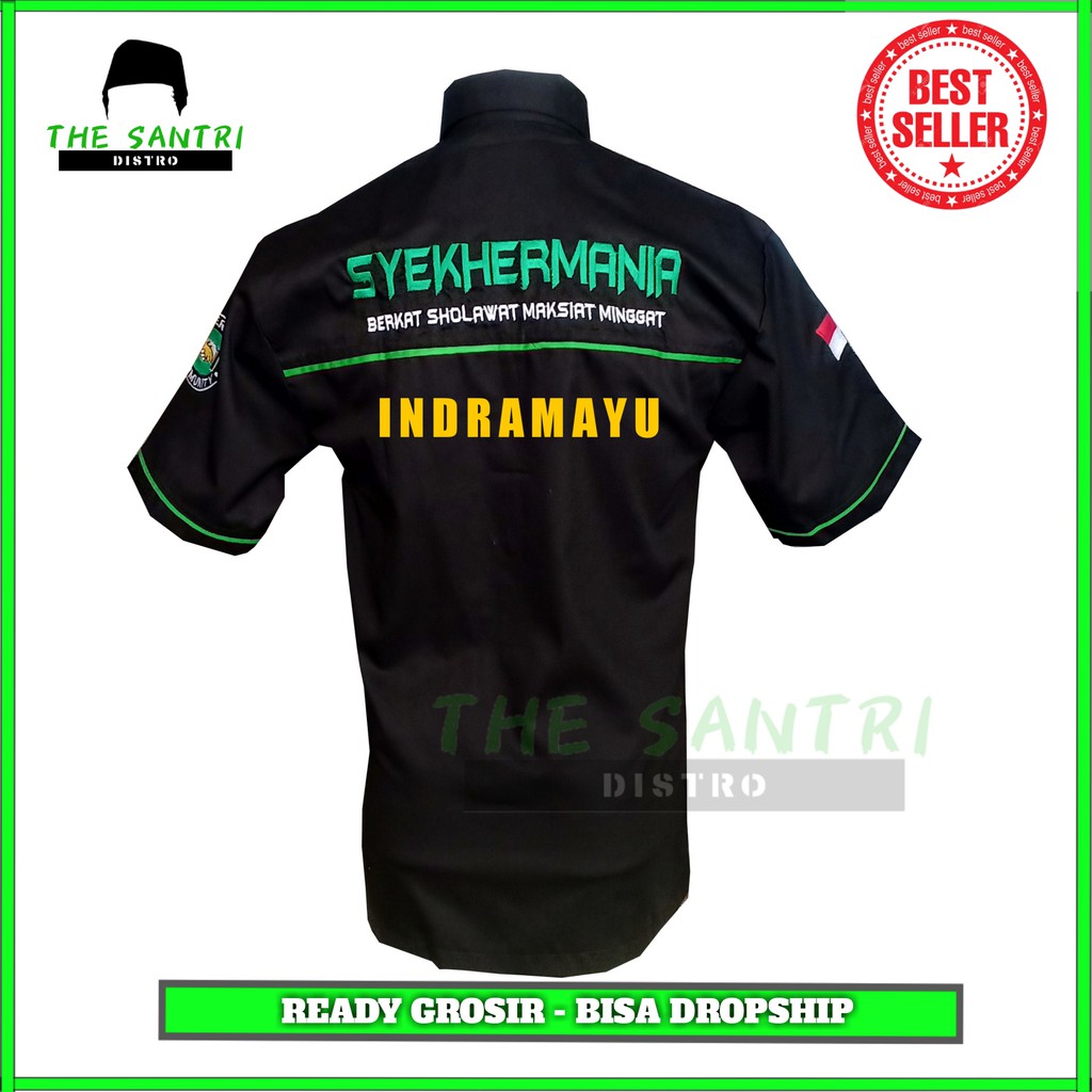 Kemeja Hem Syekhermania Pendek Custom Nama dan Kota
