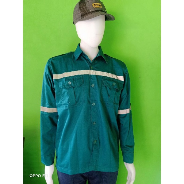 wearpack Atasan//wearpack safety//wearpacklapangan//kemeja/warna hijau tua