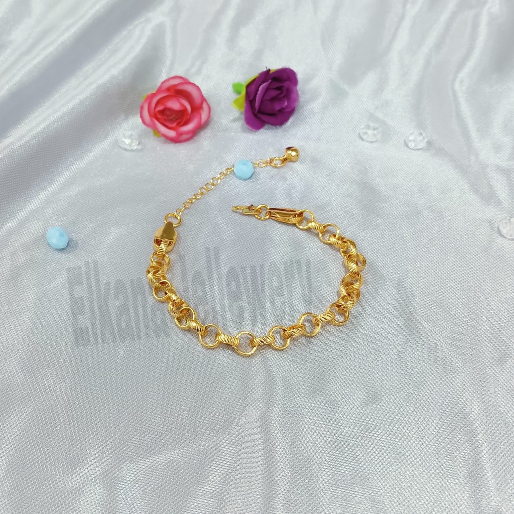 SET DEWASA BULAT GOLD Perhiasan super berkelas fashion korea anti karat dan anti luntur
