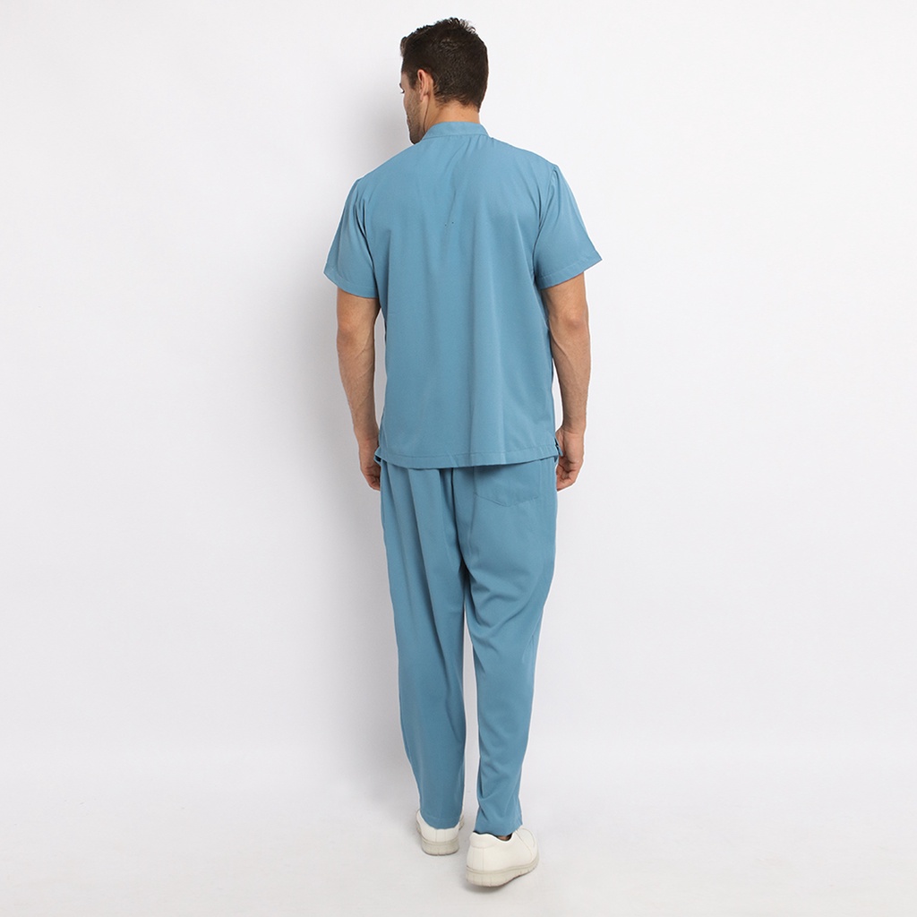 Baju Jaga MSS - SKY BLUE Scrubs on Call Stretchy Lengan Pendek