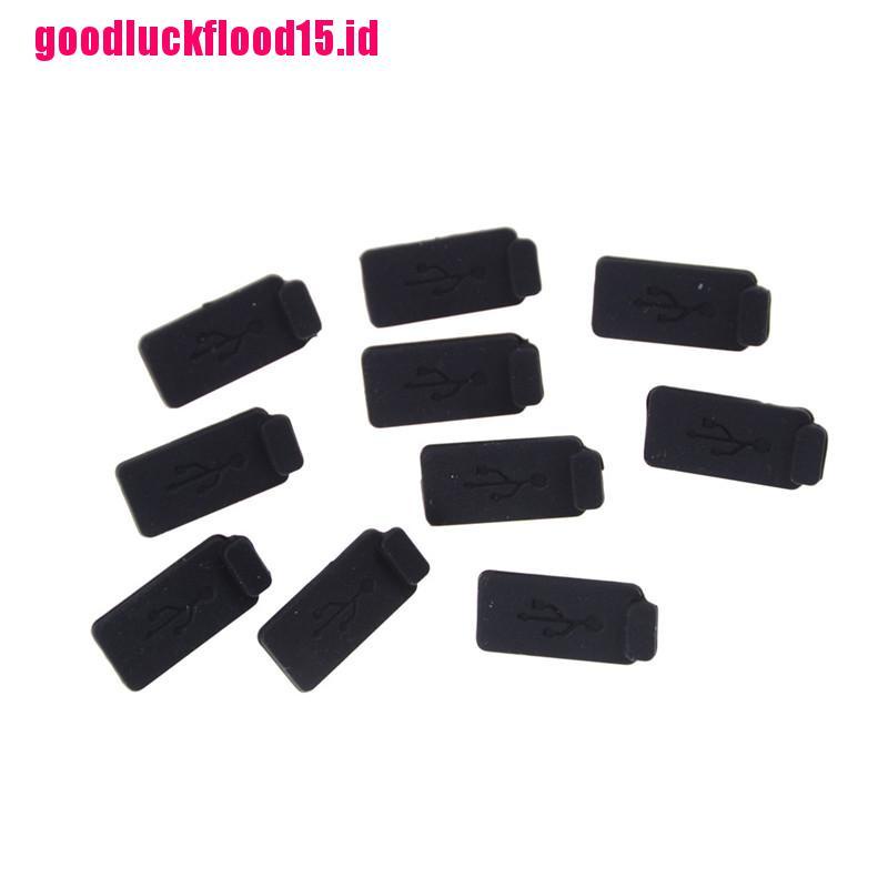 {LUCKID}10pcs Black PC Laptop USB Plug Cover Stopper Rubber Soft Silicon Dust Cap