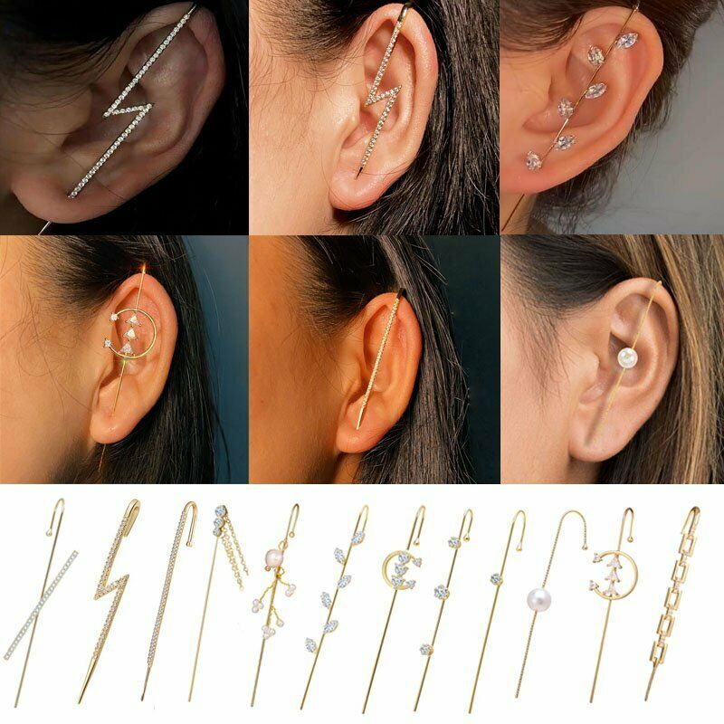 Anting Kait Gantung Wanita Hias Cubic Zirconia Gaya Bohemian Untuk Pernikahanhadiah