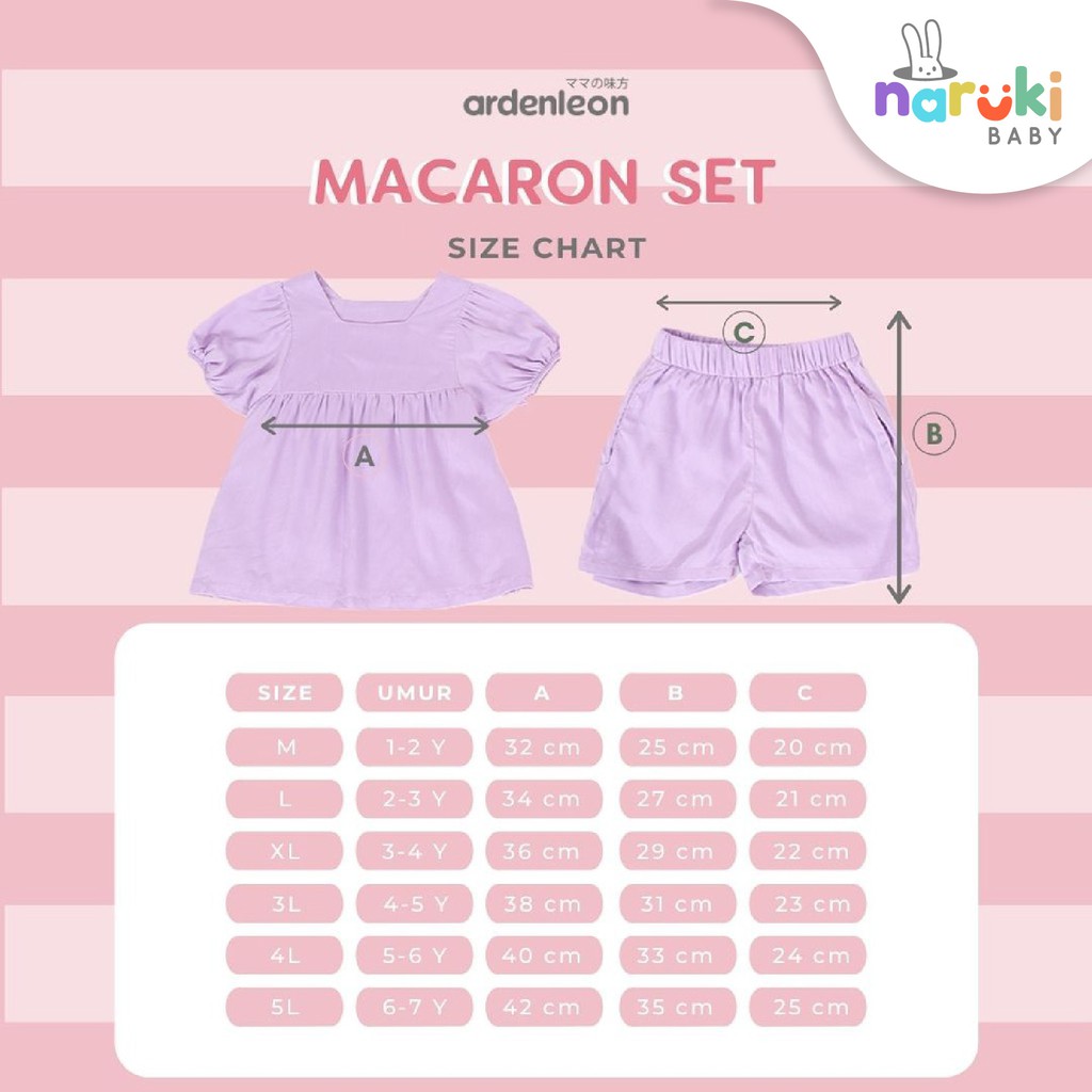 Ardenleon Macaron Set Kids Girl Arden Leon Baju Setelan Anak Perempuan