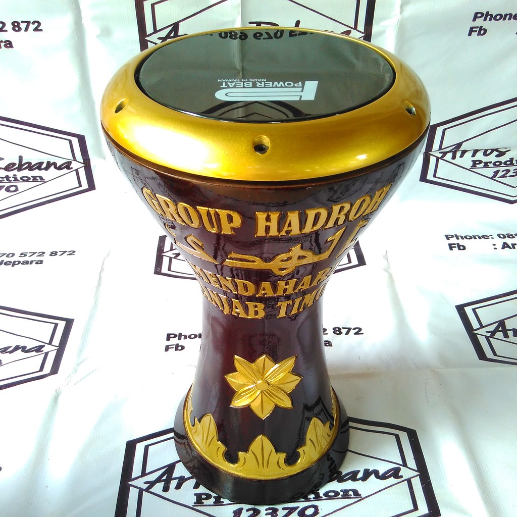 Rebana Dumbuk Calty Motif Ukir Berkualitas asli Jepara