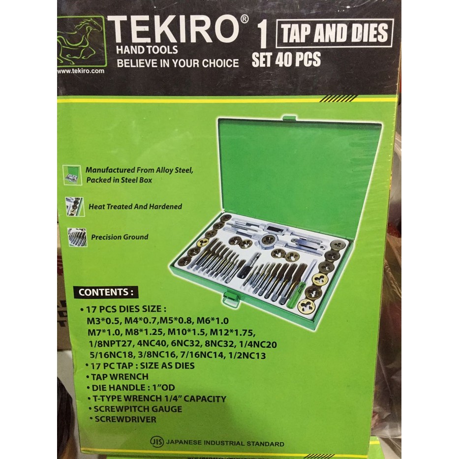 Senai & Tap Set - Tap and Dies Set Tekiro 40 Pcs Senai - Alat Tap Dan Snai Set 40 Pc TEKIRO ORIGINAL