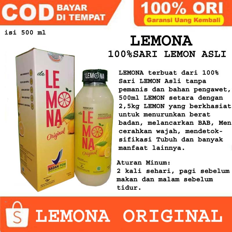 

LEMONA Original sari Lemon Asli / Sari Lemon ORIGINAL Lemon / 100% Sari LEMON / isi 500 ml